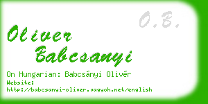 oliver babcsanyi business card