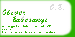 oliver babcsanyi business card